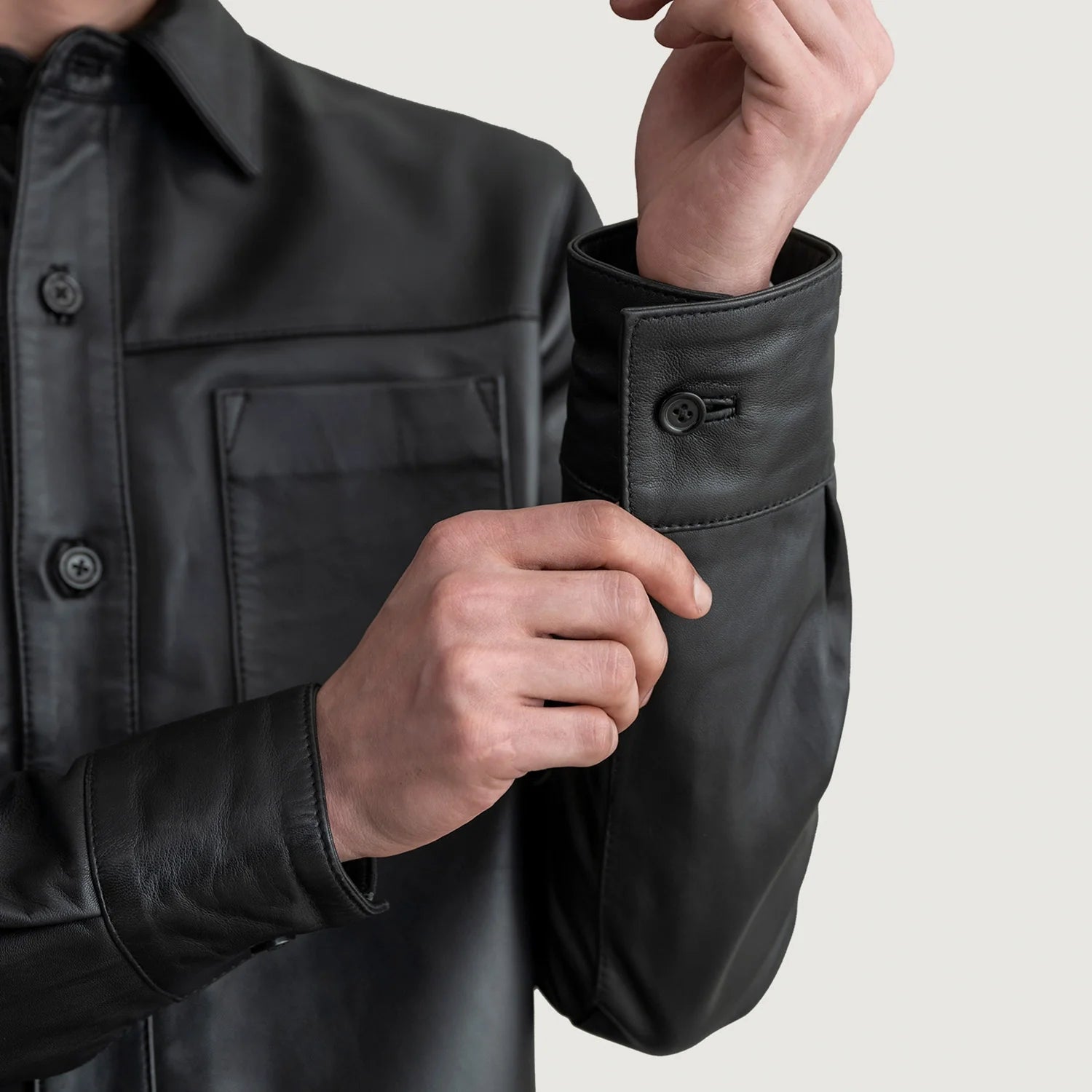Scout Black Leather Shirt by Dash Racegear - men Jacket view 5