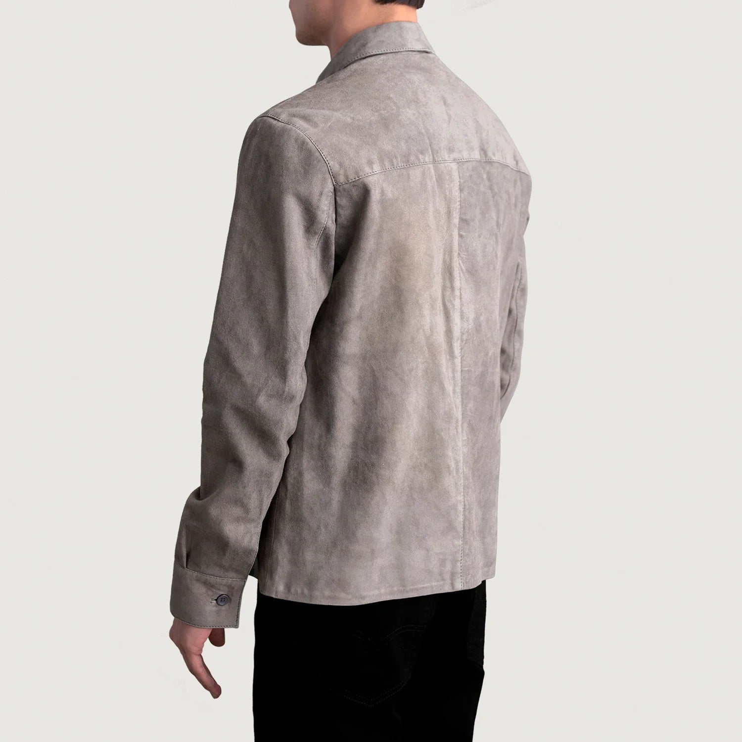 Scout Grey Suede Leather Shirt by Dash Racegear - men Jacket view 5
