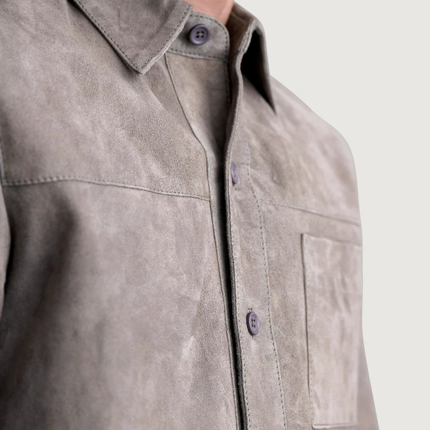 Scout Grey Suede Leather Shirt by Dash Racegear - men Jacket view 6