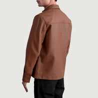 Scout Matte Brown Leather Shirt by Dash Racegear - men Jacket view 6