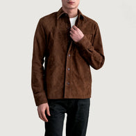Scout Mocha Suede Leather Shirt by Dash Racegear - men Jacket view 1