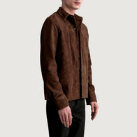 Scout Mocha Suede Leather Shirt by Dash Racegear - men Jacket view 2