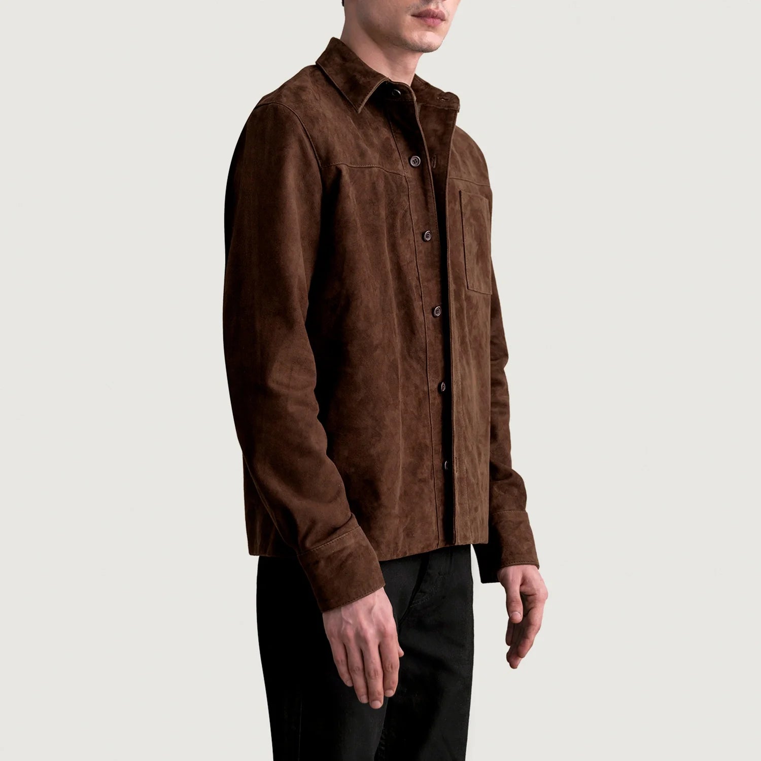Scout Mocha Suede Leather Shirt by Dash Racegear - men Jacket view 2