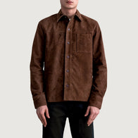Scout Mocha Suede Leather Shirt by Dash Racegear - men Jacket view 3