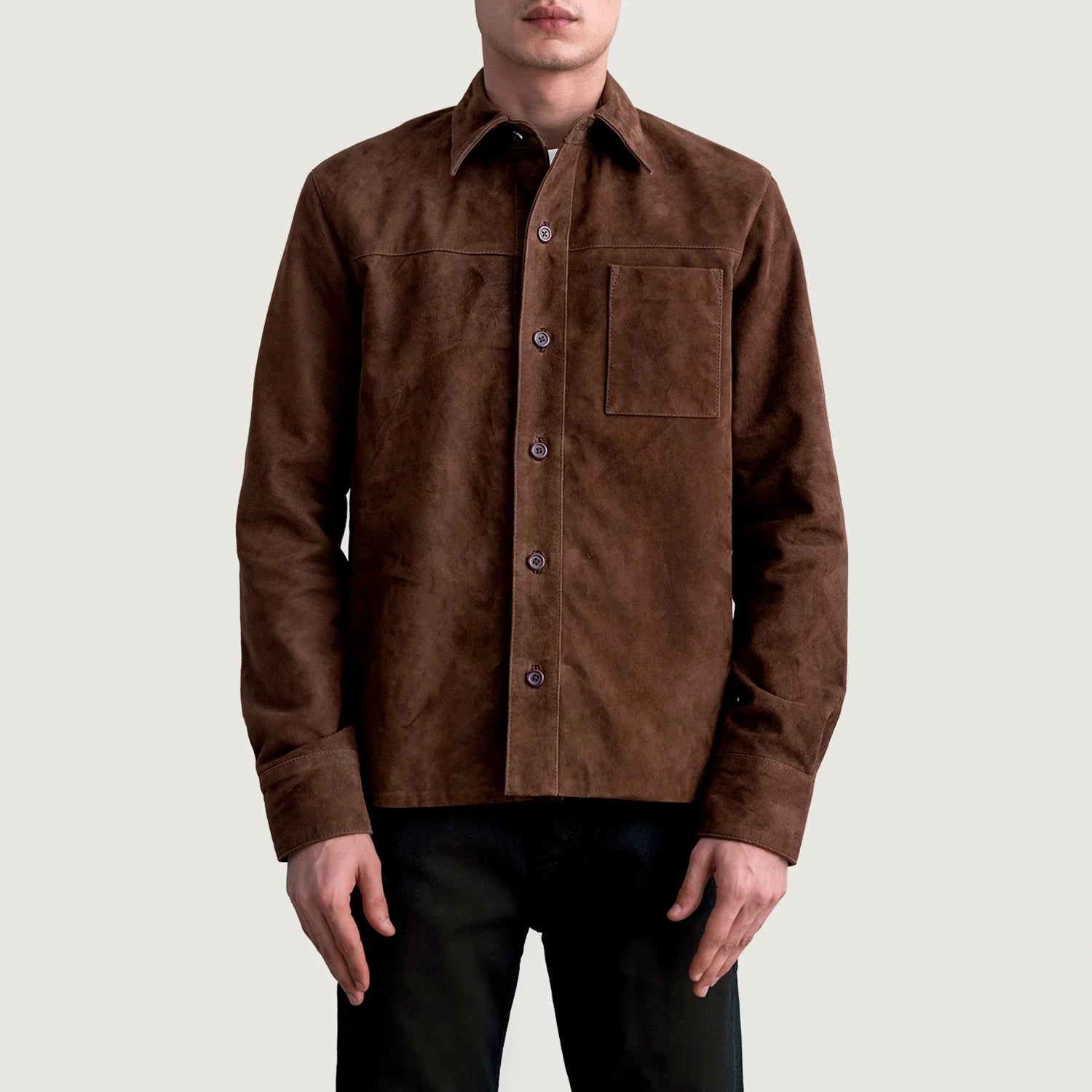 Scout Mocha Suede Leather Shirt by Dash Racegear - men Jacket view 3