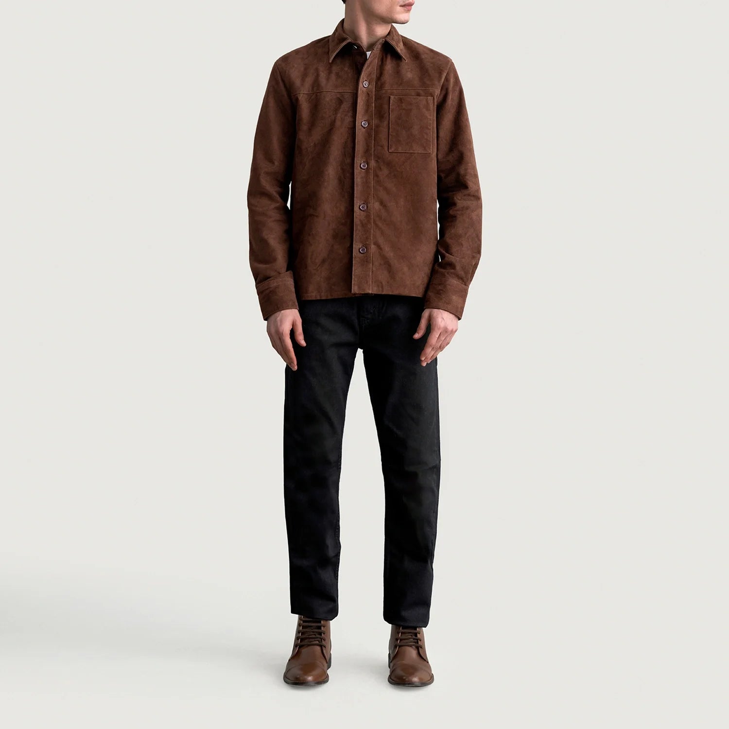 Scout Mocha Suede Leather Shirt by Dash Racegear - men Jacket view 4