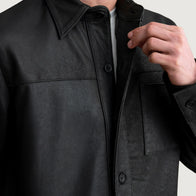 Scout Tumbled Black Leather Shirt by Dash Racegear - men Jacket view 5
