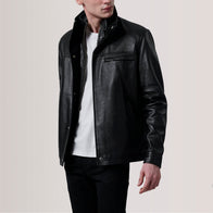Sean Black Leather Classic Jacket by Dash Racegear - men Jacket view 1