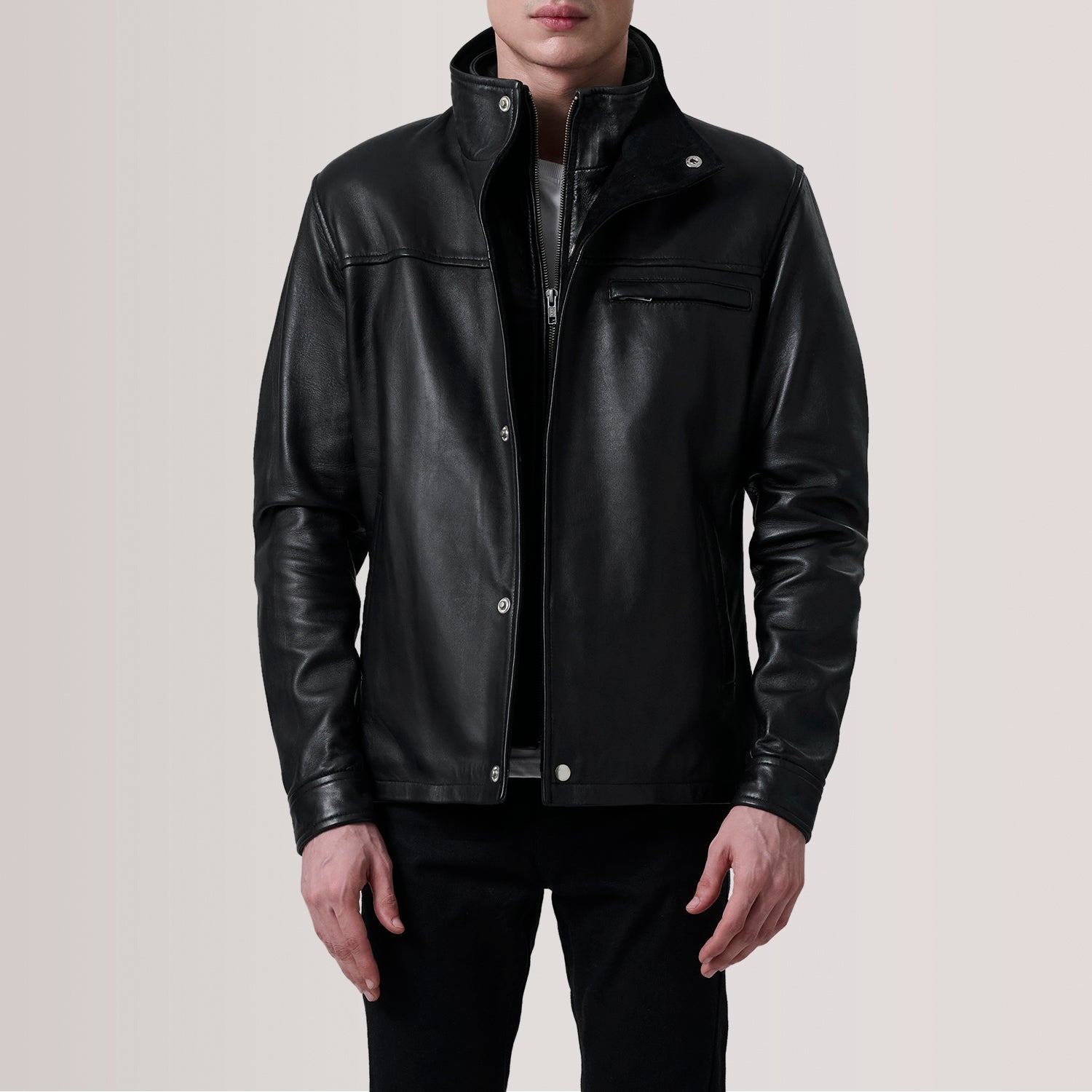 Sean Black Leather Classic Jacket by Dash Racegear - men Jacket view 5