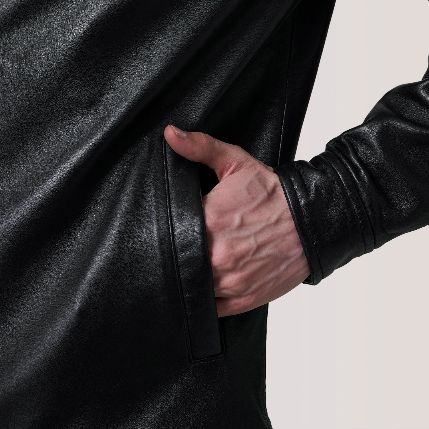 Sean Black Leather Classic Jacket by Dash Racegear - men Jacket view 6