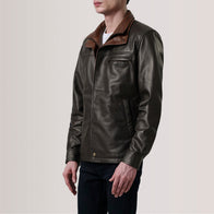 Sean Brown Leather Classic Jacket by Dash Racegear - men Jacket view 3