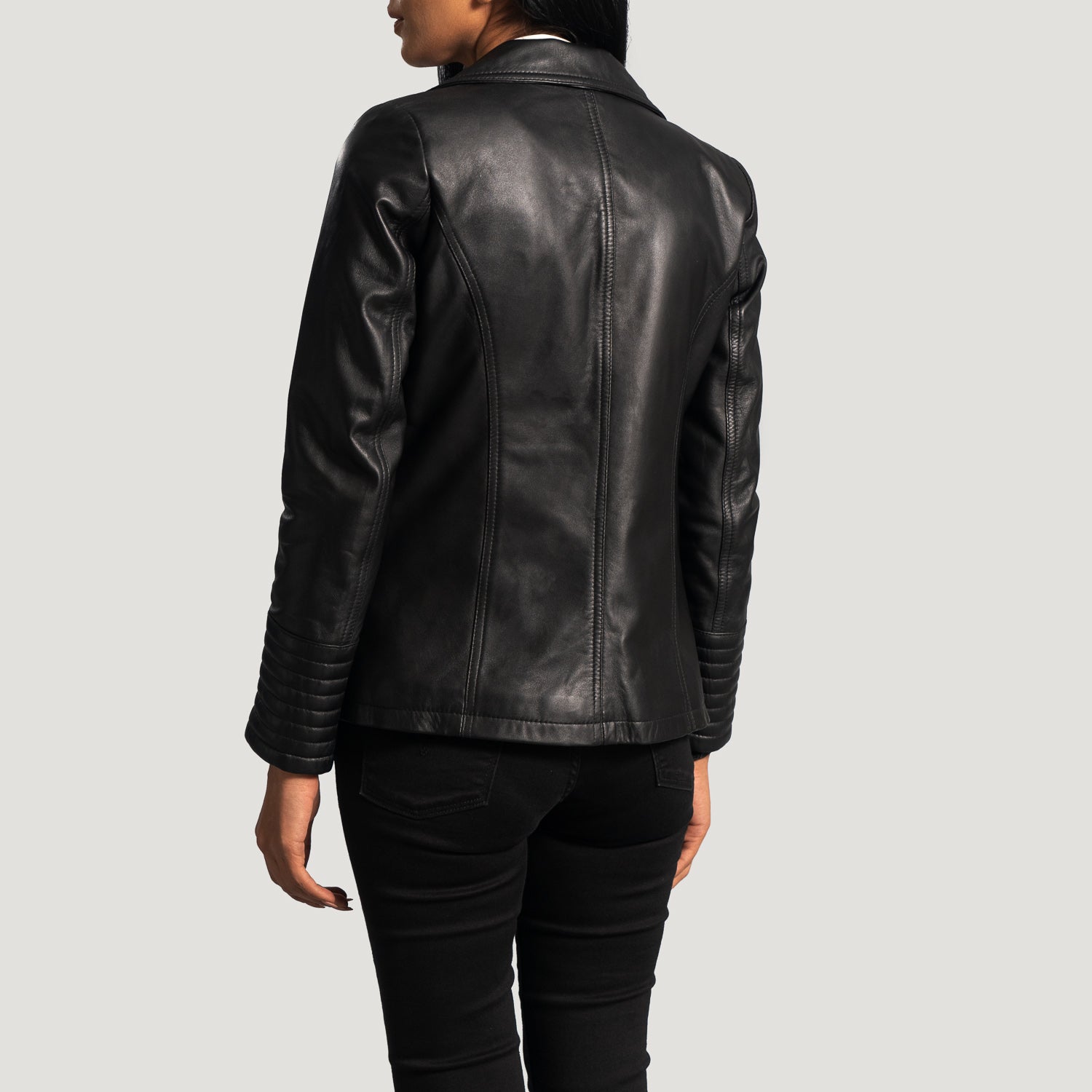 Selina Black Leather Blazer by Dash Racegear - women Jacket view 5