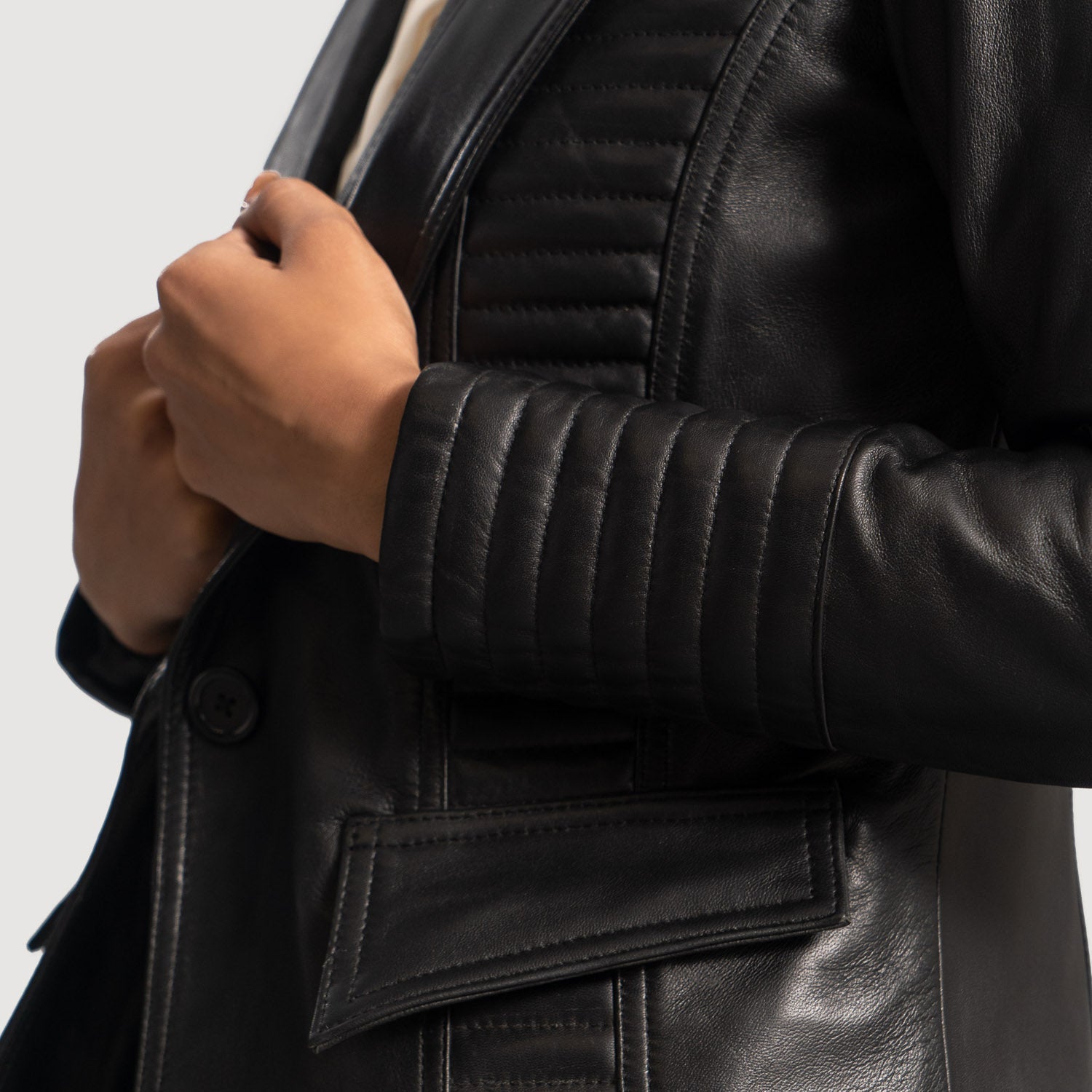 Selina Black Leather Blazer by Dash Racegear - women Jacket view 6