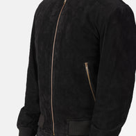 Shane Black Suede Bomber Jacket by Dash Racegear - men Jacket view 6