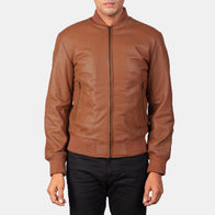 Shane Brown Leather Bomber Jacket by Dash Racegear - men Jacket view 4