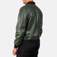 Shane Green Leather Bomber Jacket by Dash Racegear - men Jacket view 5