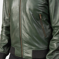 Shane Green Leather Bomber Jacket by Dash Racegear - men Jacket view 6