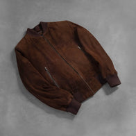 Shane Mocha Suede Bomber Jacket by Dash Racegear - men Jacket view 7
