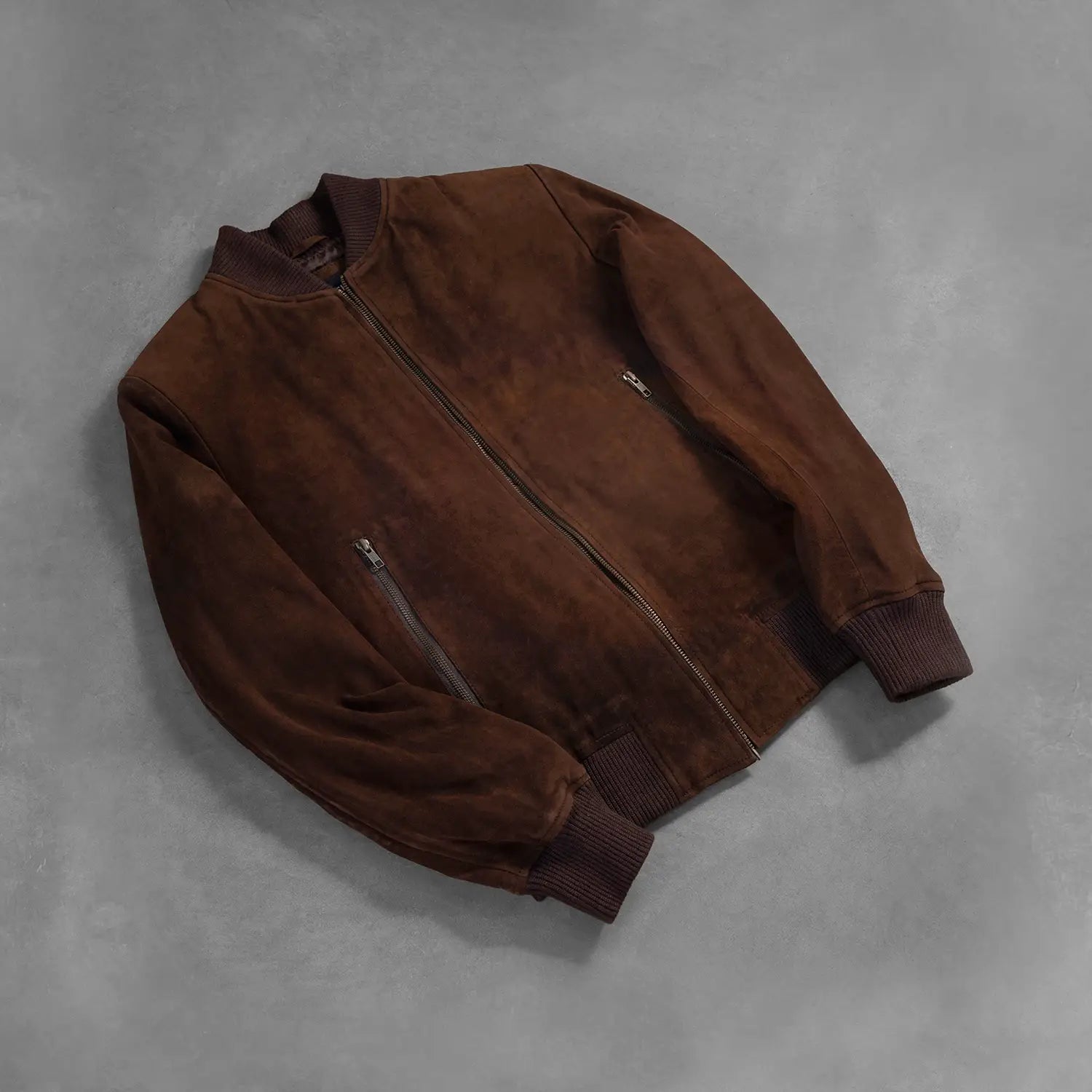 Shane Mocha Suede Bomber Jacket by Dash Racegear - men Jacket view 7