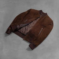 Shane Mocha Suede Bomber Jacket by Dash Racegear - men Jacket view 8