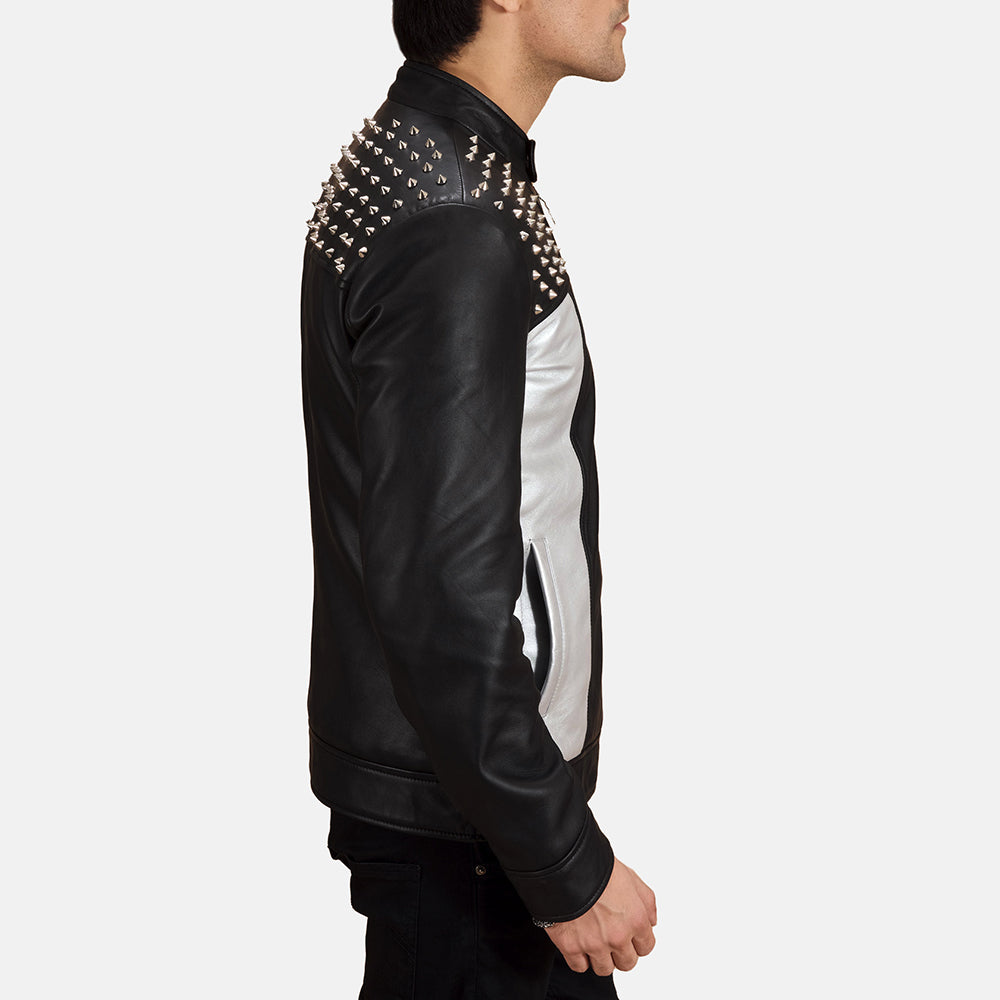 Shapron Studded Leather Biker Jacket by Dash Racegear - men Jacket view 2