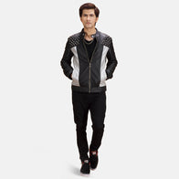 Shapron Studded Leather Biker Jacket by Dash Racegear - men Jacket view 3
