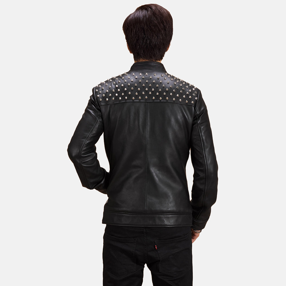 Shapron Studded Leather Biker Jacket by Dash Racegear - men Jacket view 5