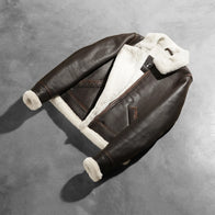 Sherilyn B-3 Brown Leather Bomber Jacket by Dash Racegear - women Jacket view 8