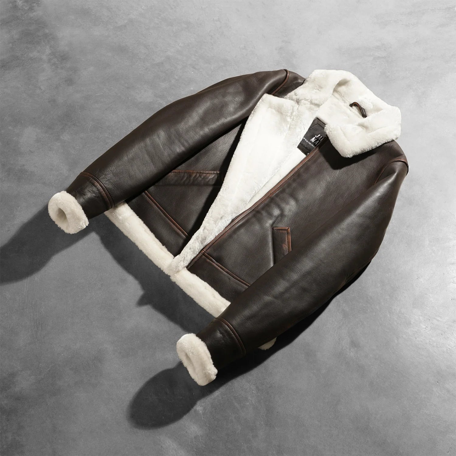 Sherilyn B-3 Brown Leather Bomber Jacket by Dash Racegear - women Jacket view 8
