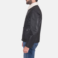 Snow Cole Black Leather Jacket by Dash Racegear - men Jacket view 2