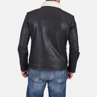 Snow Cole Black Leather Jacket by Dash Racegear - men Jacket view 3