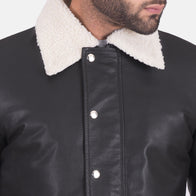 Snow Cole Black Leather Jacket by Dash Racegear - men Jacket view 5