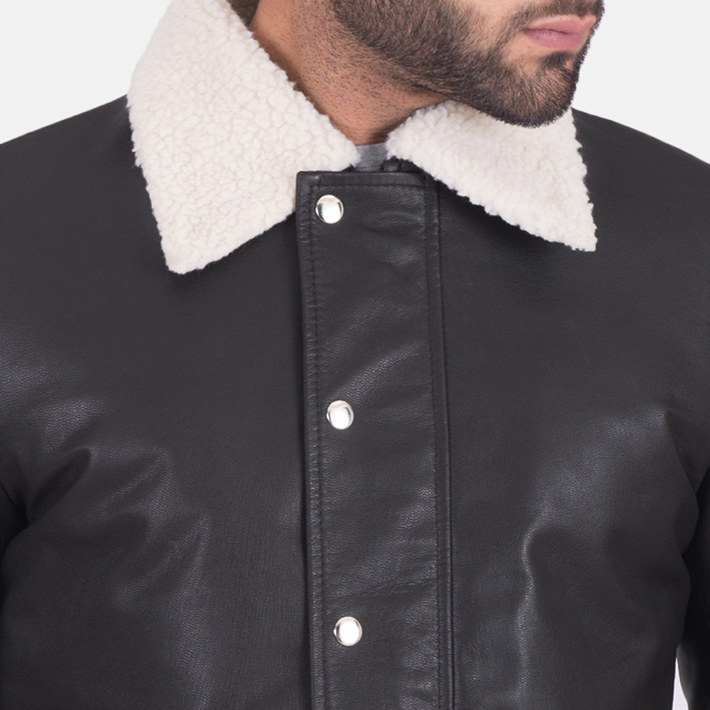 Snow Cole Black Leather Jacket by Dash Racegear - men Jacket view 5