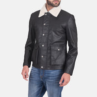 Snow Cole Black Leather Jacket by Dash Racegear - men Jacket view 6
