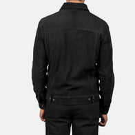 Stallon Black Suede Trucker Jacket by Dash Racegear - men Jacket view 5