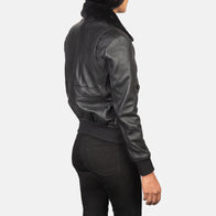 Stella G-1 Black Leather Bomber Jacket by Dash Racegear - women Jacket view 5