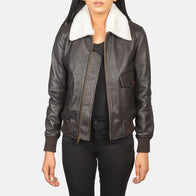 Stella G-1 Brown Leather Bomber Jacket by Dash Racegear - women Jacket view 1