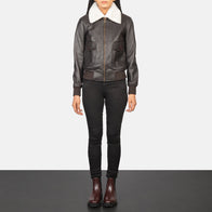 Stella G-1 Brown Leather Bomber Jacket by Dash Racegear - women Jacket view 3