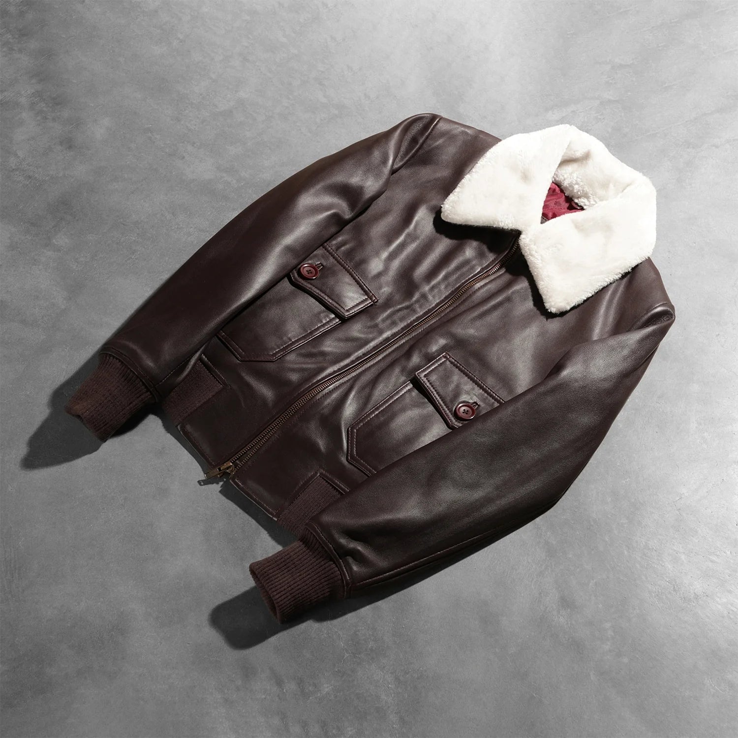 Stella G-1 Maroon Leather Bomber Jacket by Dash Racegear - women Jacket view 8
