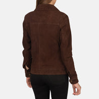 Suzy Mocha Suede Trucker Jacket by Dash Racegear - women Jacket view 5