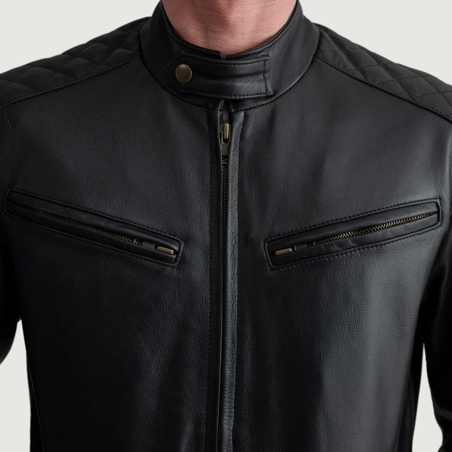 Sven Black Leather Bomber Jacket by Dash Racegear - men Jacket view 5