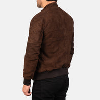 Sven Mocha Suede Bomber Jacket by Dash Racegear - men Jacket view 5