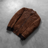 Sven Mocha Suede Bomber Jacket by Dash Racegear - men Jacket view 7