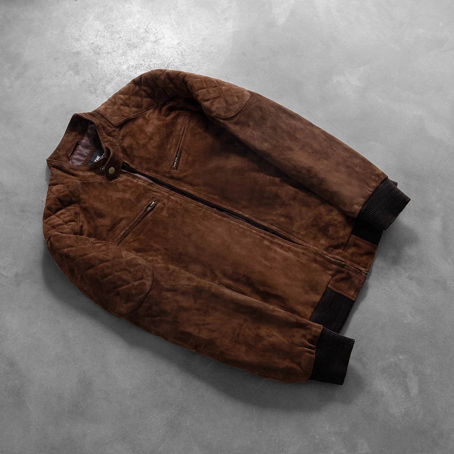 Sven Mocha Suede Bomber Jacket by Dash Racegear - men Jacket view 8