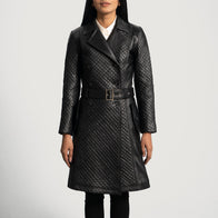 Sweet Susan Black Leather Trench Coat by Dash Racegear - women Jacket view 1