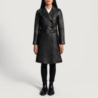 Sweet Susan Black Leather Trench Coat by Dash Racegear - women Jacket view 3