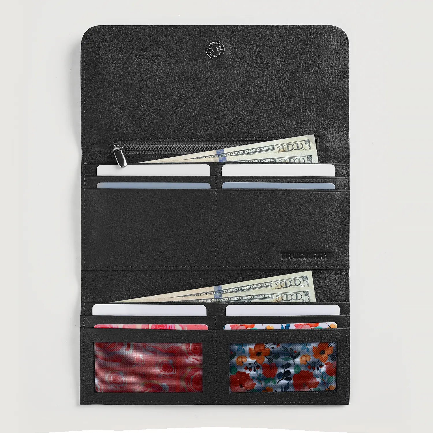 Taylor Black Leather Continental Wallet by Dash Racegear - unisex Leather Accessories view 5