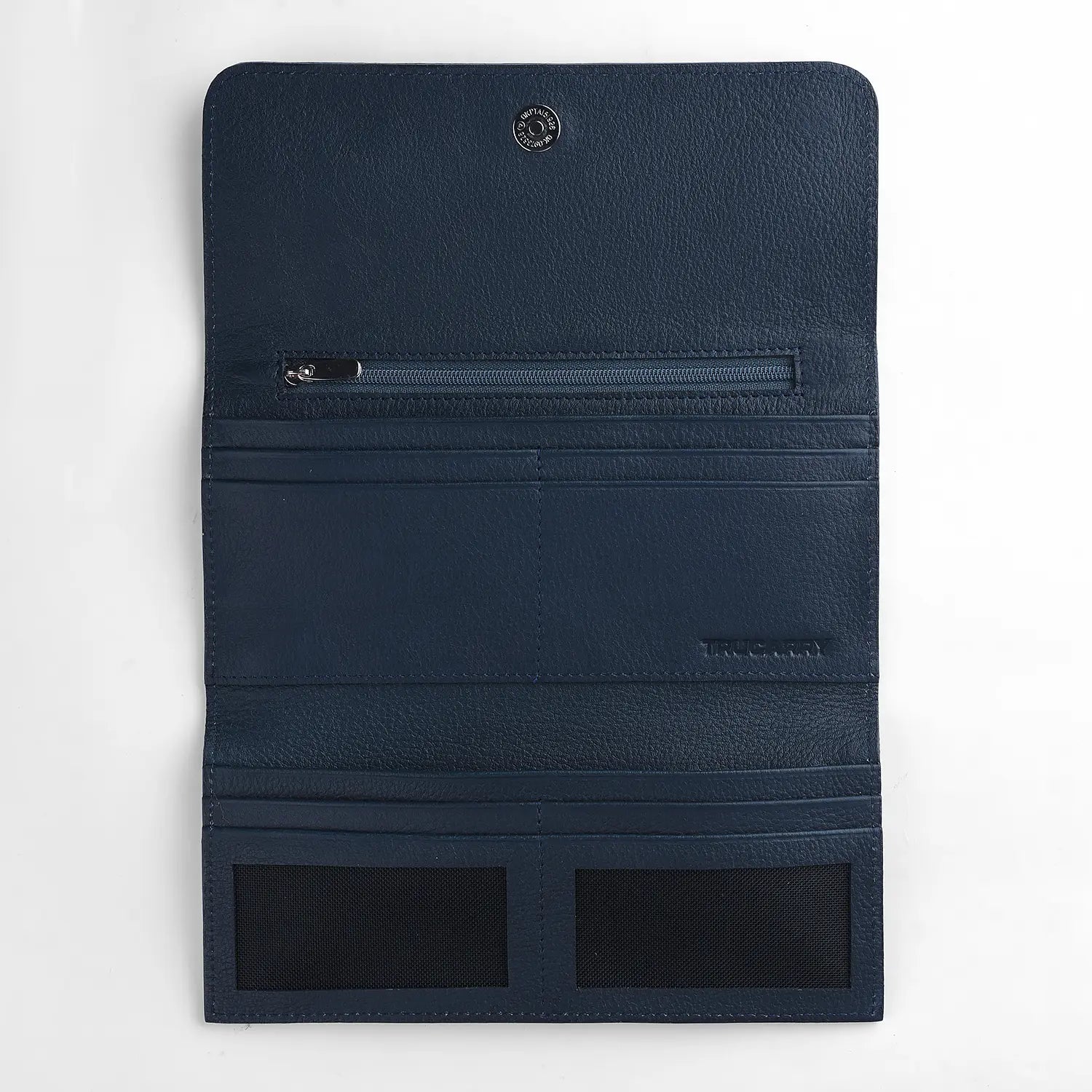 Taylor Blue Leather Continental Wallet by Dash Racegear - unisex Leather Accessories view 4