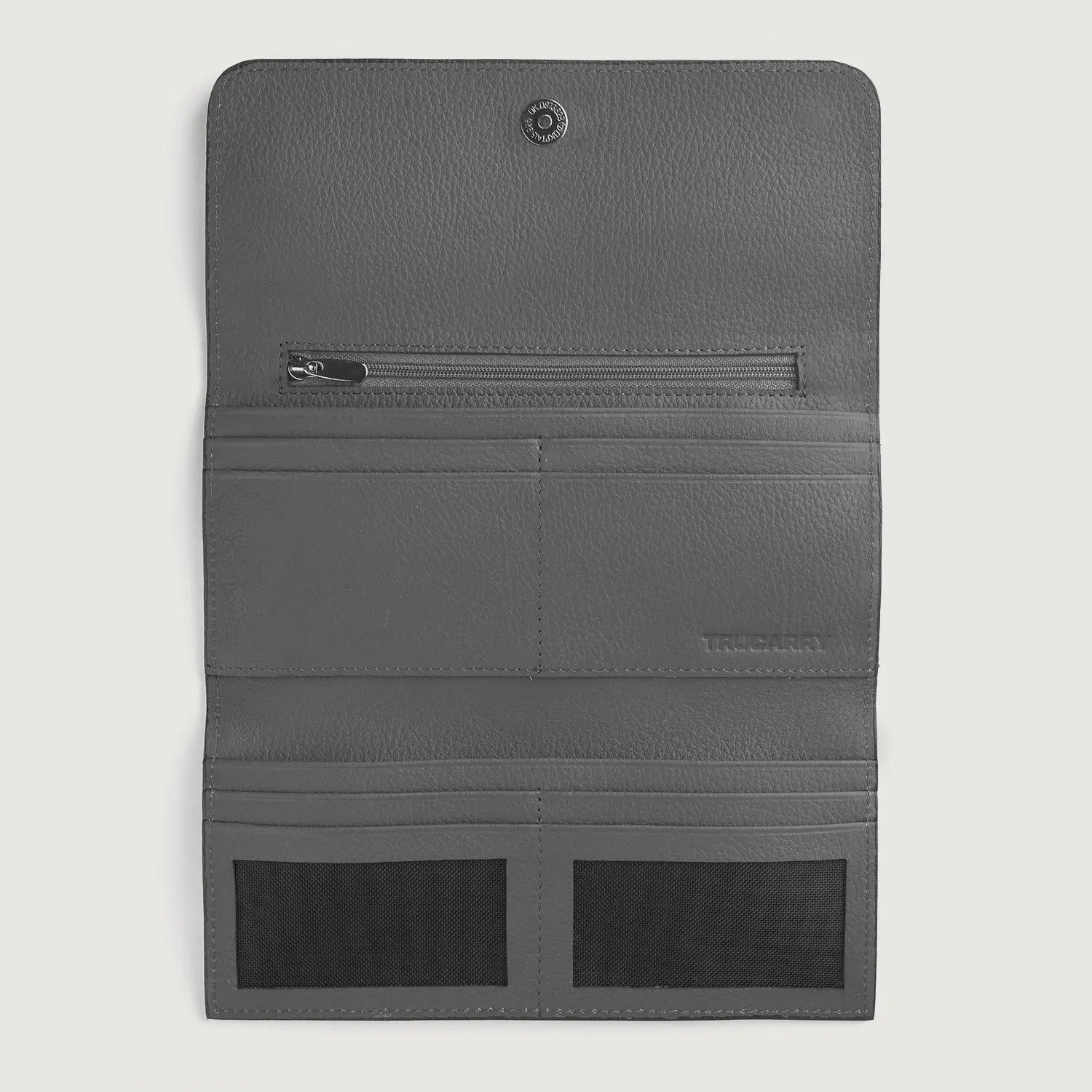 Taylor Grey Leather Continental Wallet by Dash Racegear - unisex Leather Accessories view 4