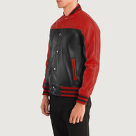 Terrance Black & Red Leather Varsity Jacket by Dash Racegear - men Jacket view 2